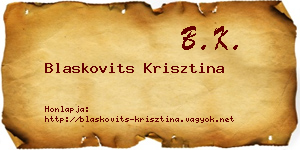 Blaskovits Krisztina névjegykártya